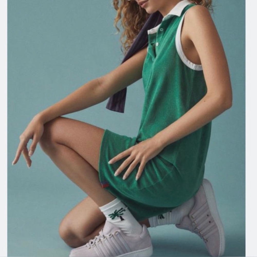 KULE Green Sleeveless Polo Dress